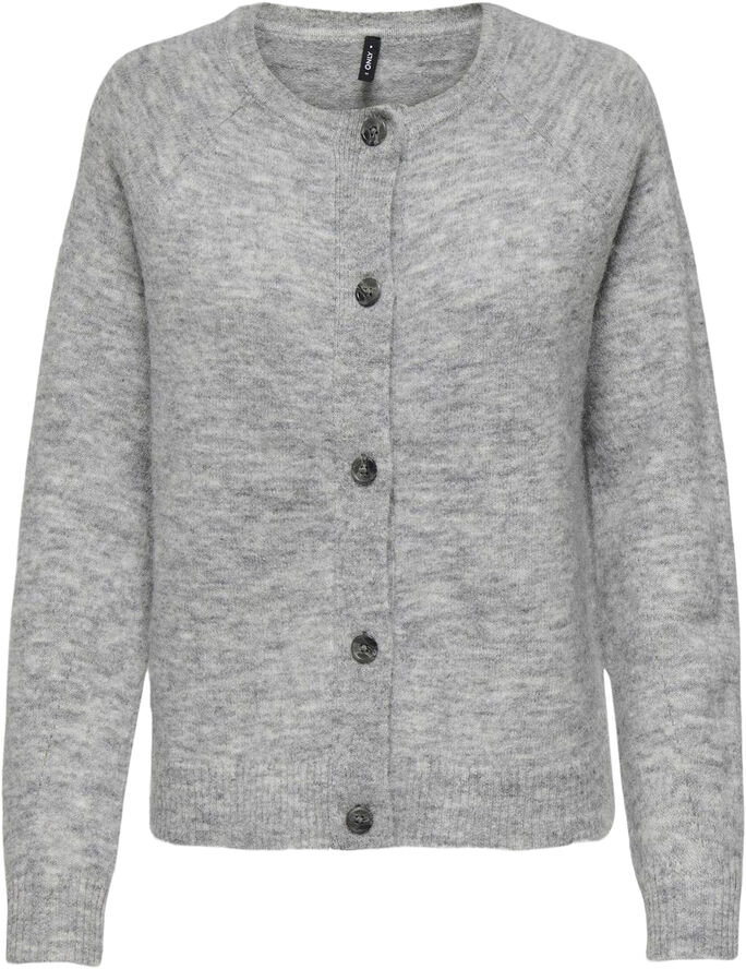 ONLY ONLALLISON LS O-NECK CARDIGAN EX KN Grå