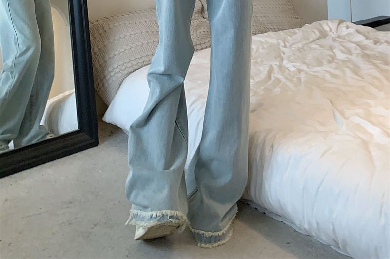 Coline - High Rise Washed Wide Leg Jeans