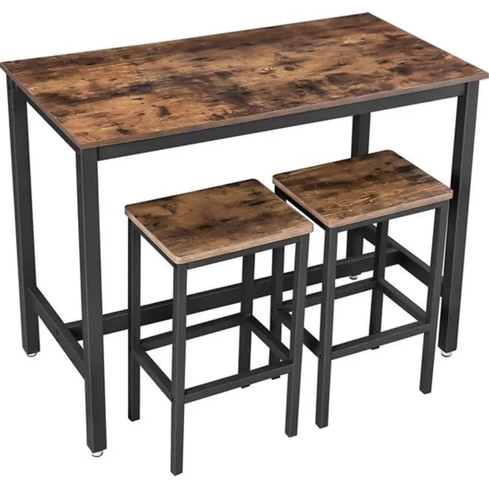 Parya - Vasagle - Bartafel Set - 120x60x90 - Donkerbruin