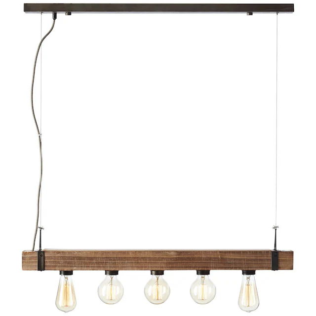 Brilliant Pendelleuchte »Woodhill« E27 1 Stk. Hängelampe 5flg antik/schwarz