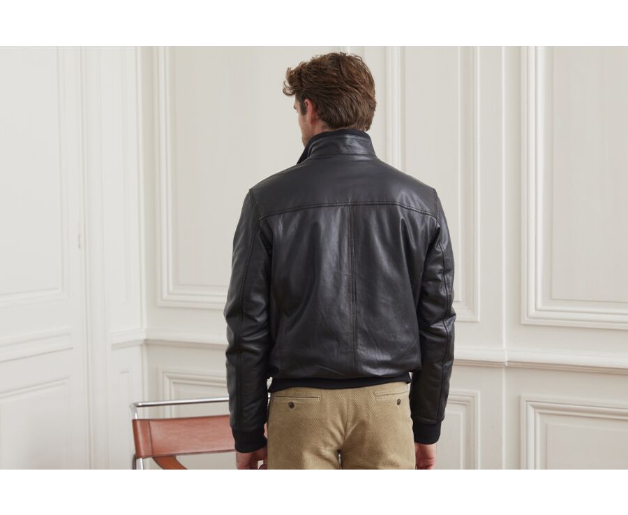 Blouson cuir homme Marine - CAYDEN