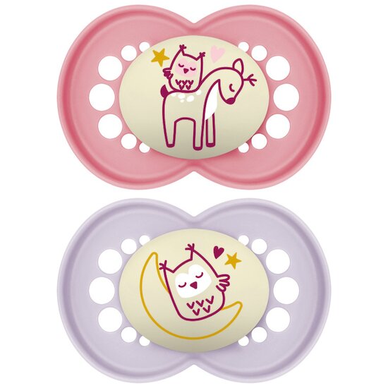Lot de 2 sucettes Original Nuit Aléatoire   18 mois +   de               Mam