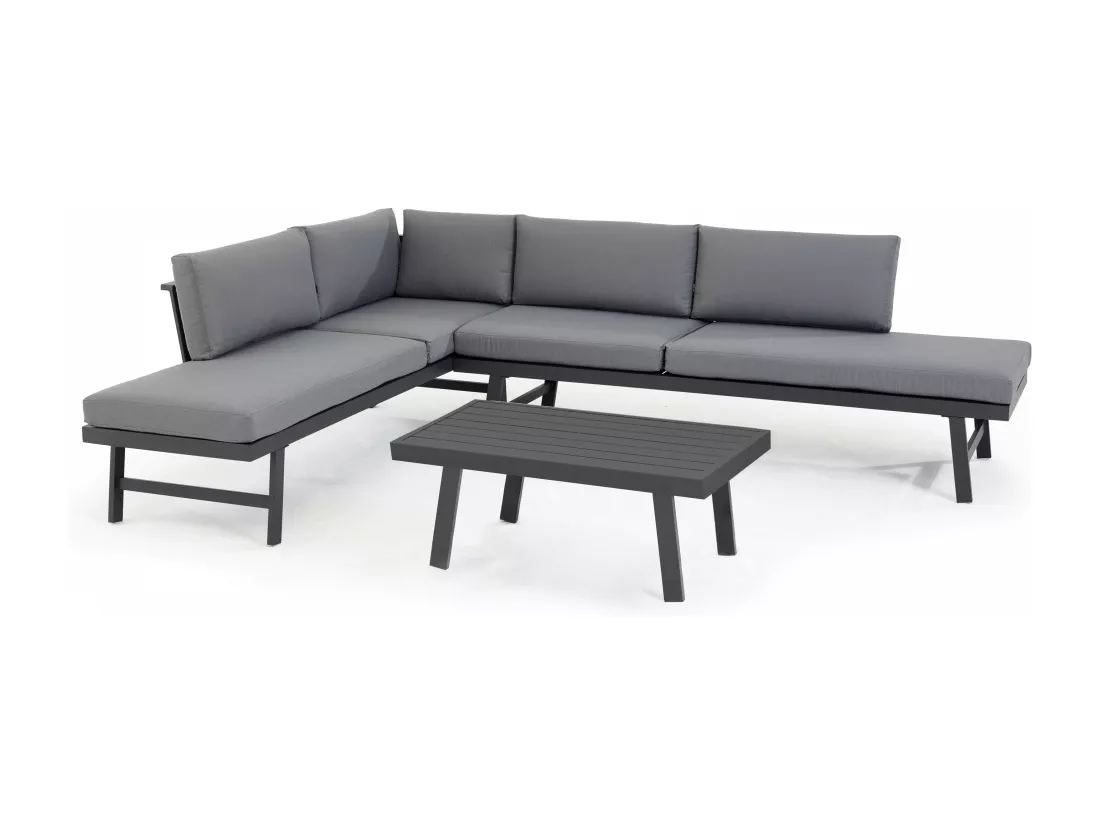 Salon de jardin modulable 8 places en aluminium