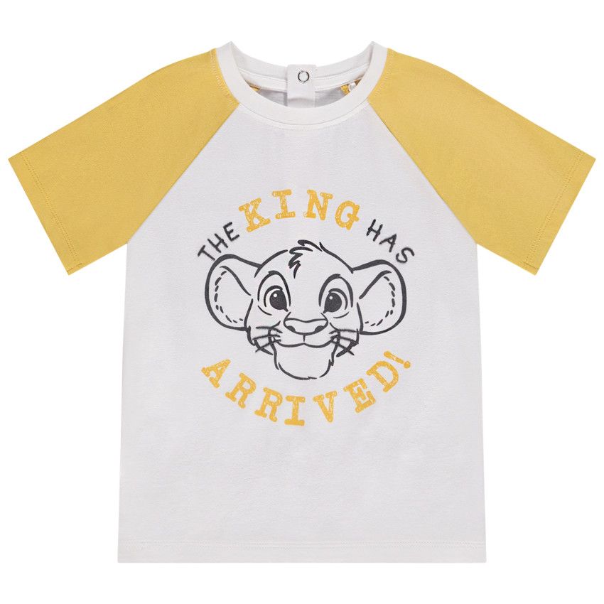 T-shirt manches courtes print Le Roi Lion Disney pour bébé garçon - Jaune
