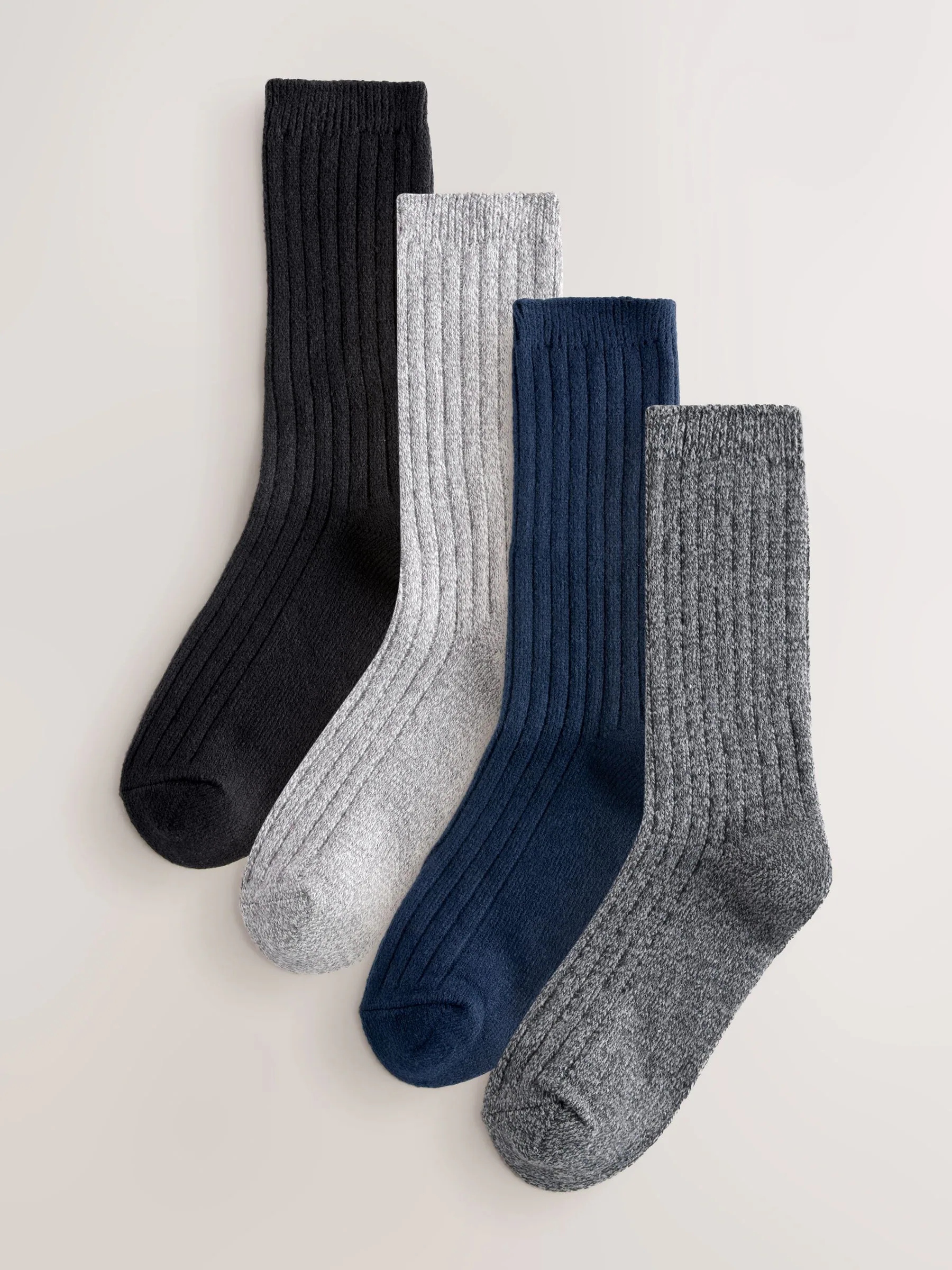 Blauw/grijs/zwart - Supersoft Cosy Socks 4 Pack