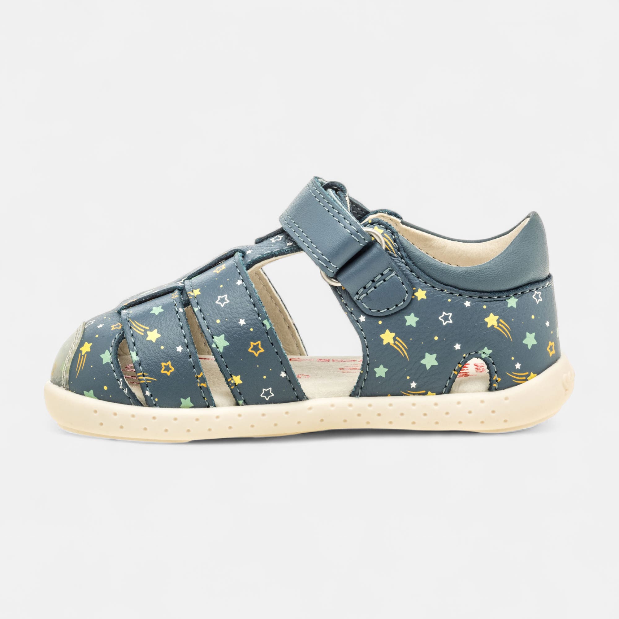Sandales Bébé garçon en cuir bleu