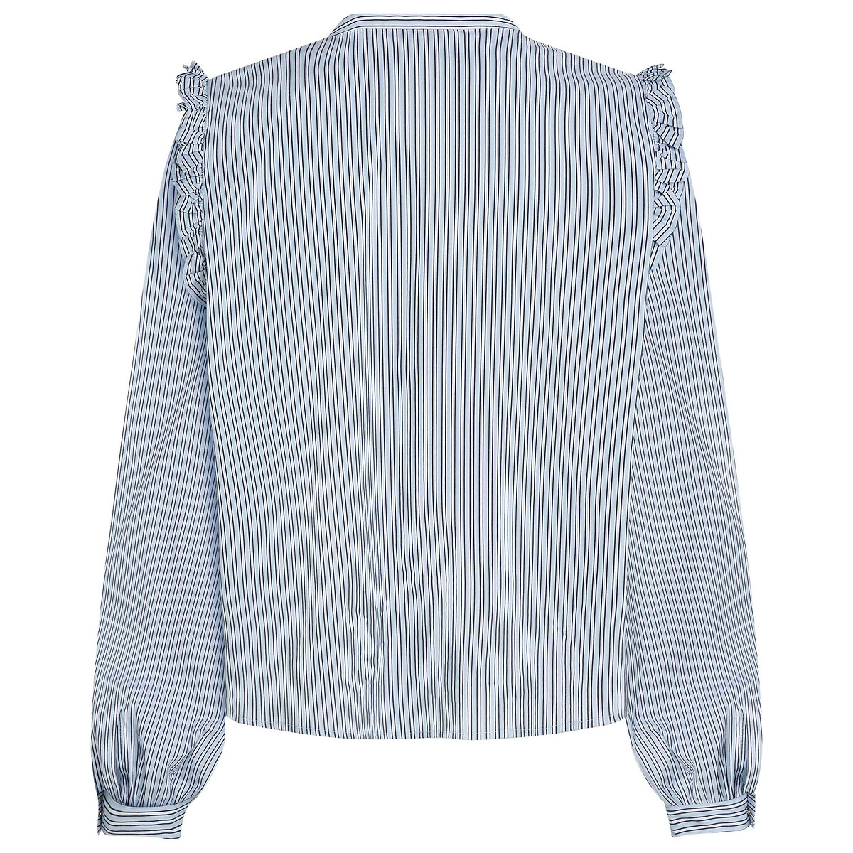 TOMMY HILFIGER<br>Blusa de manga comprida, gola alta, babado