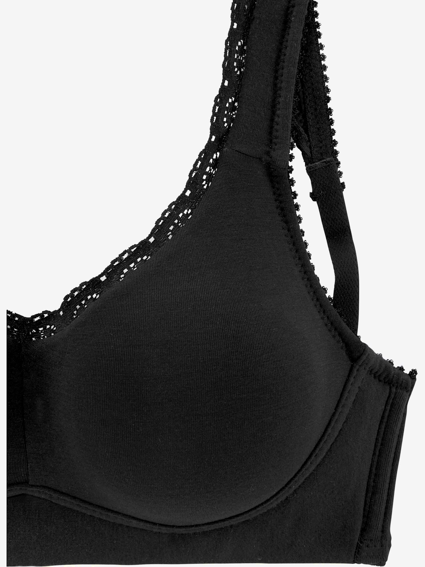 Soutien-gorge doux soutien-gorge basique sans armatures. bord dentelle délicat sur le décolleté