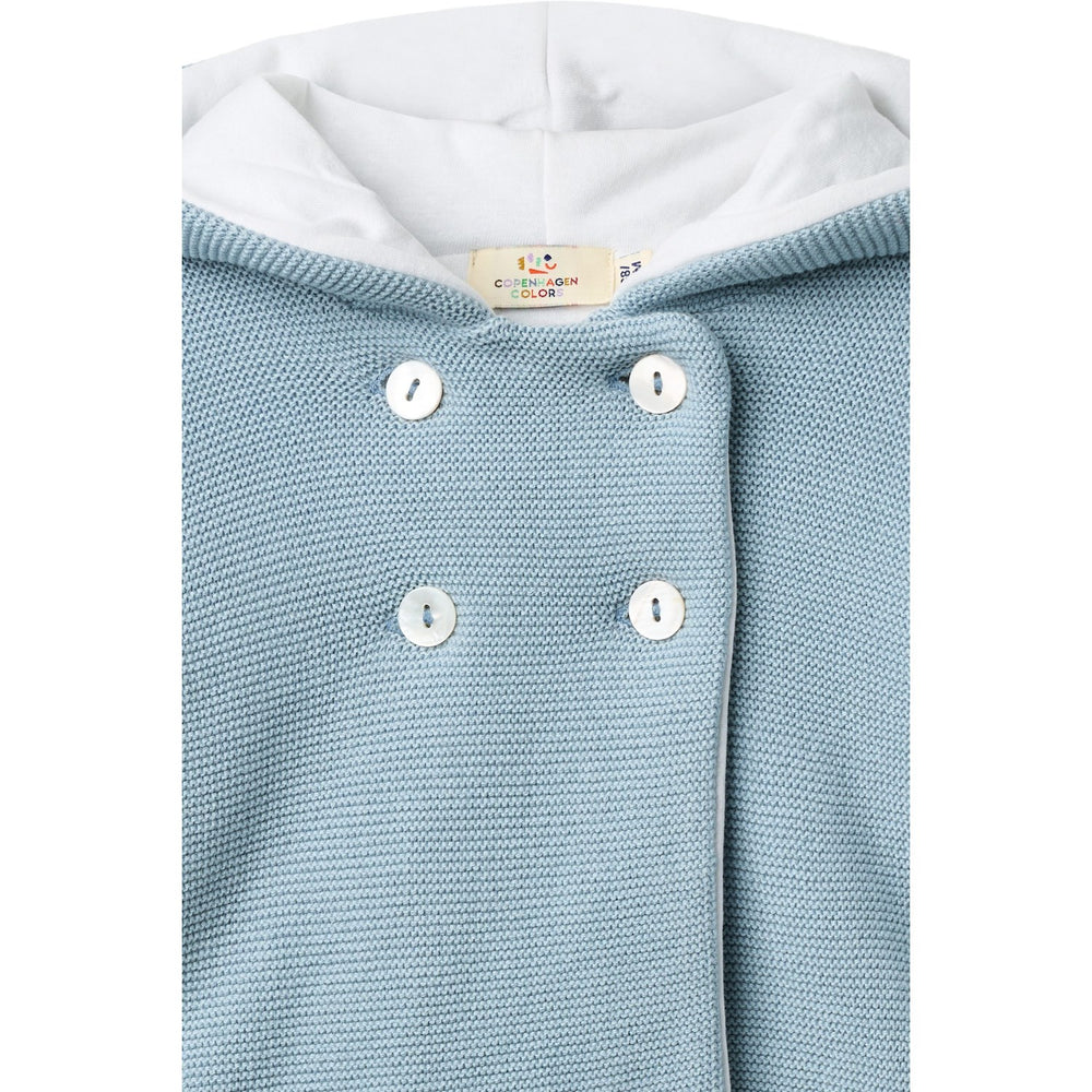 Køb COPENHAGEN COLORS Dusty Blue W Cream Bomuld Baby Jakke W. Hætte