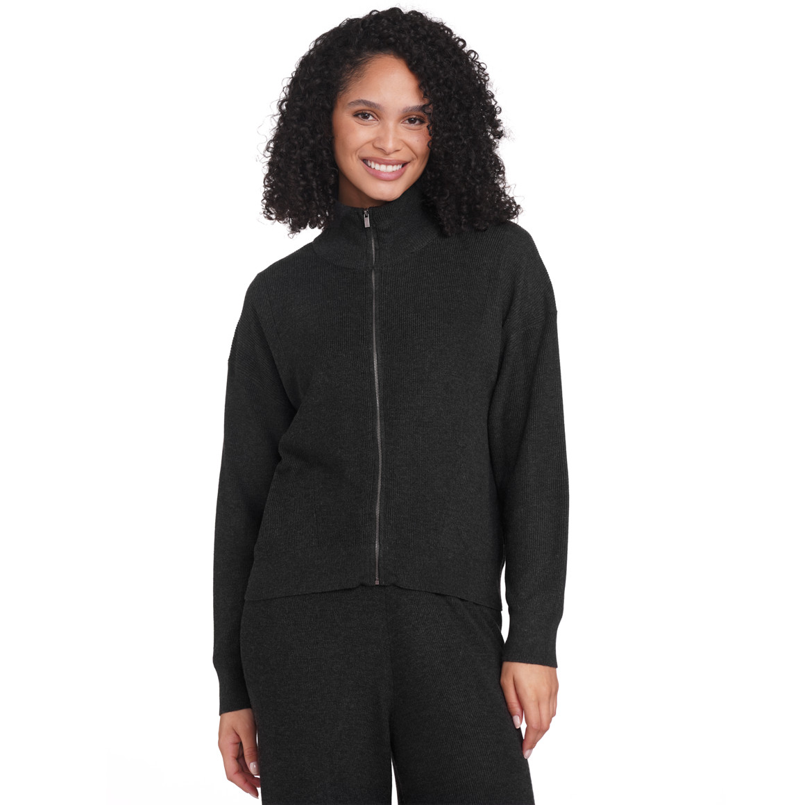 Gina Benotti Damen Strickjacke in Unifarben dunkelgrau