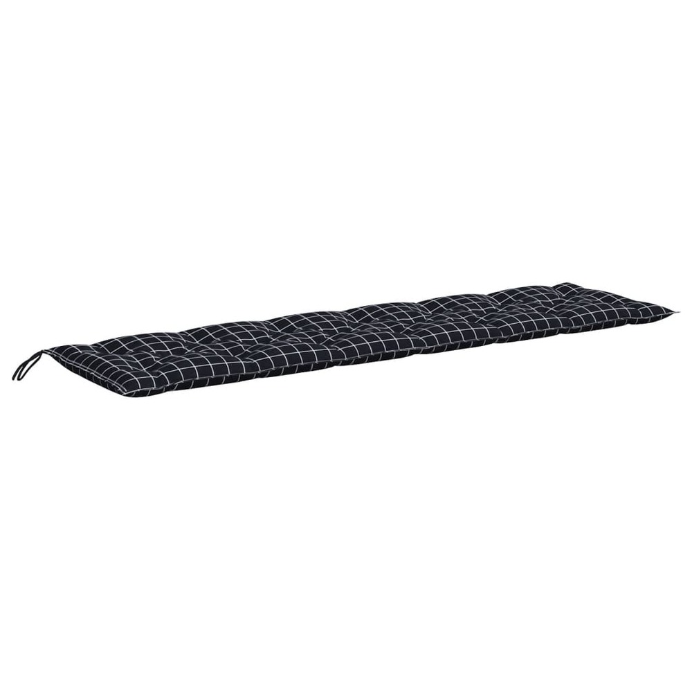 Coussin de banc de jardin carreaux noir 150x50x7cm tissu oxford