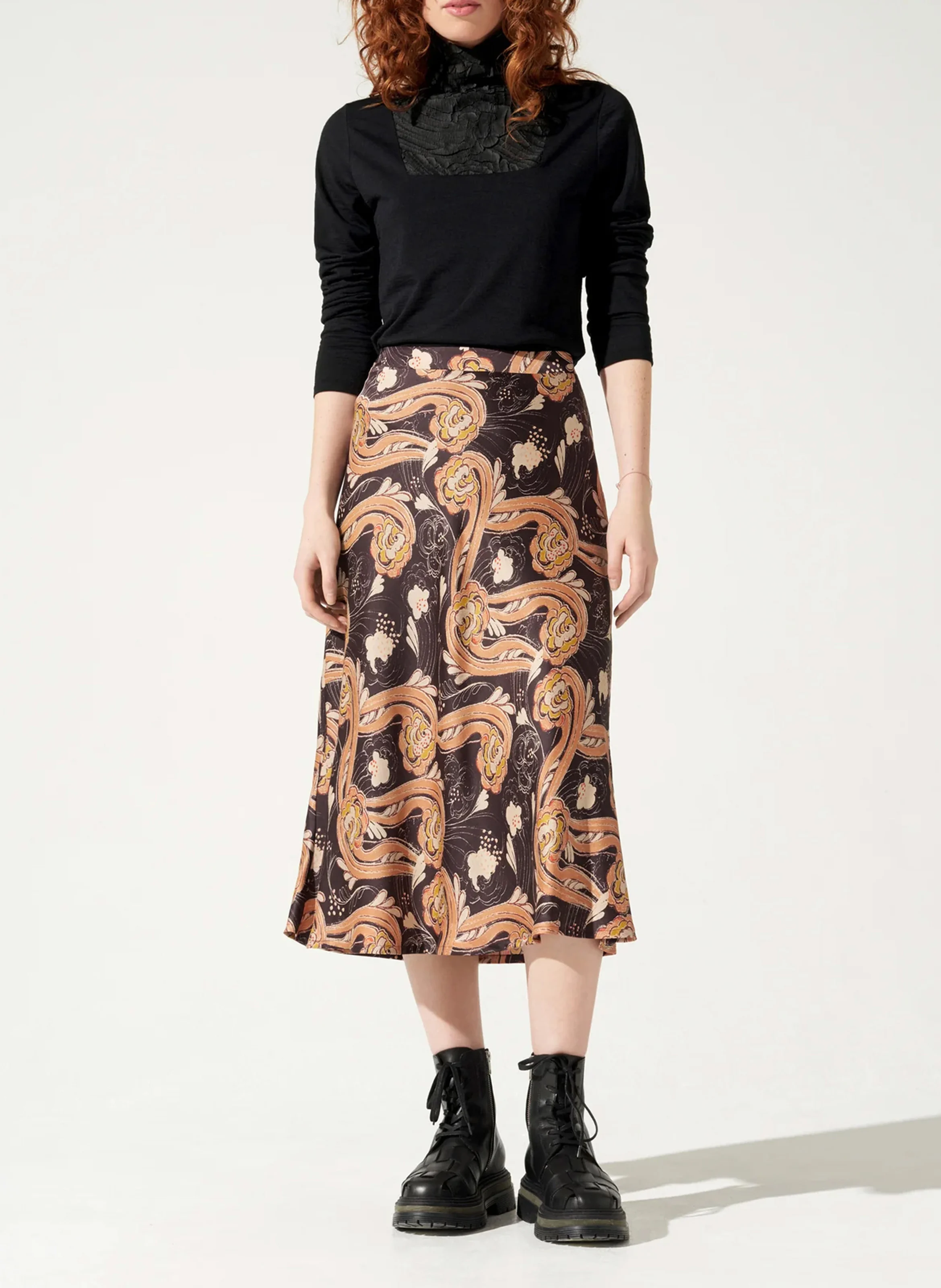 Tee-shirt droit en laine | Noir