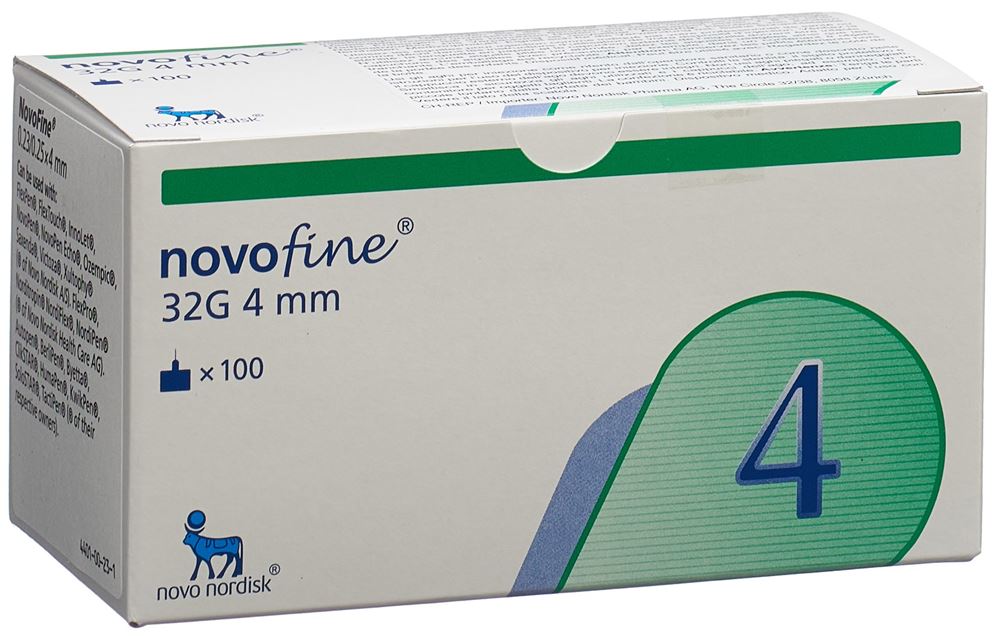 NOVOFINE Injektionsnadeln<br>100 Stück, 32G 4mm