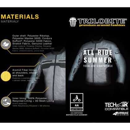 Blouson Trilobite ALL RIDE SUMMER TECH-AIR COMPATIBLE - Noir