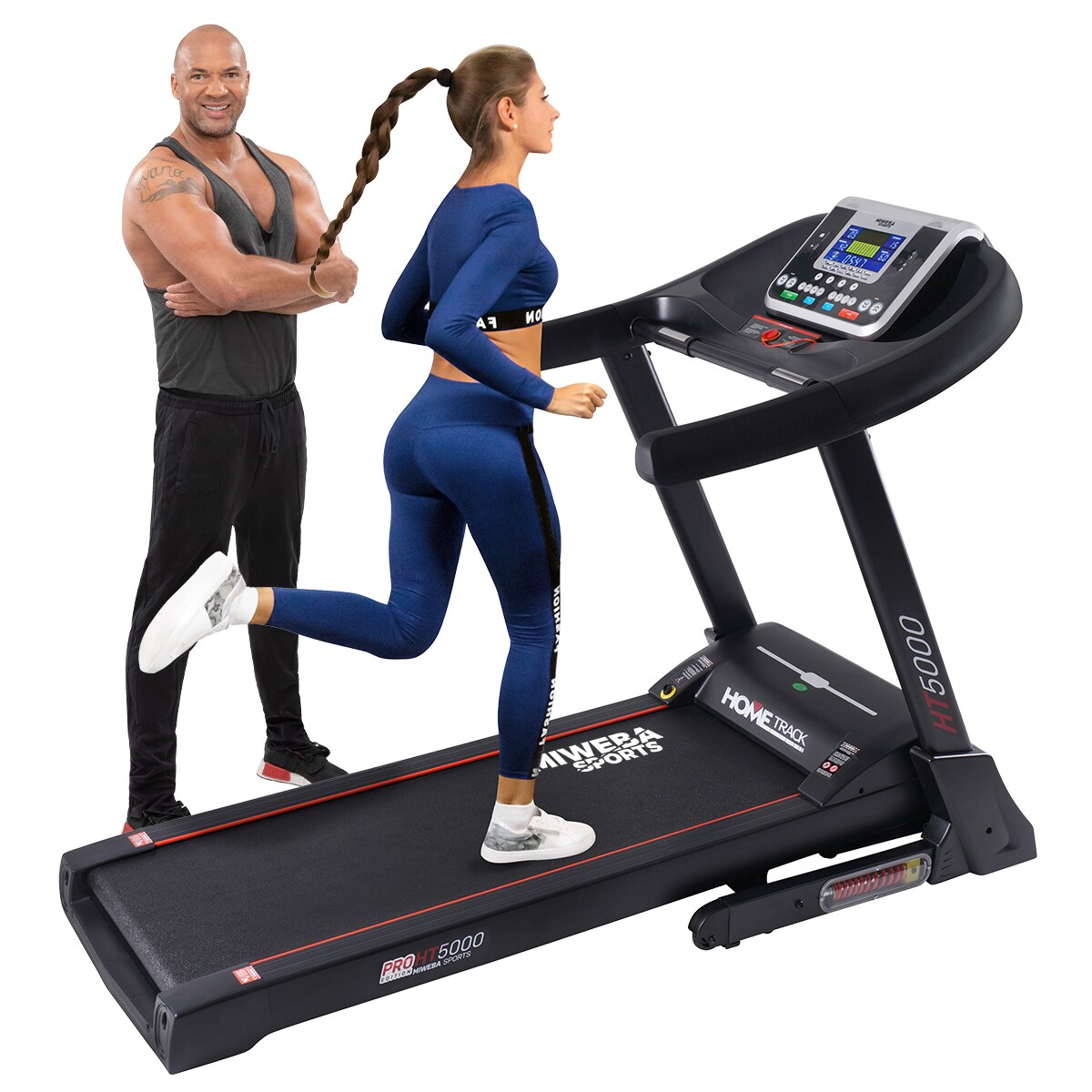 Miweba Sports Laufband Home Track HT5000, mit Steigung, 2000 Watt, große Lauffläche, 1-18 km/h (Schwarz)