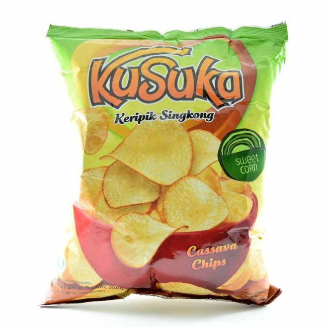 Kusuka Cassave Chips Zoete Mais Smaak 180g