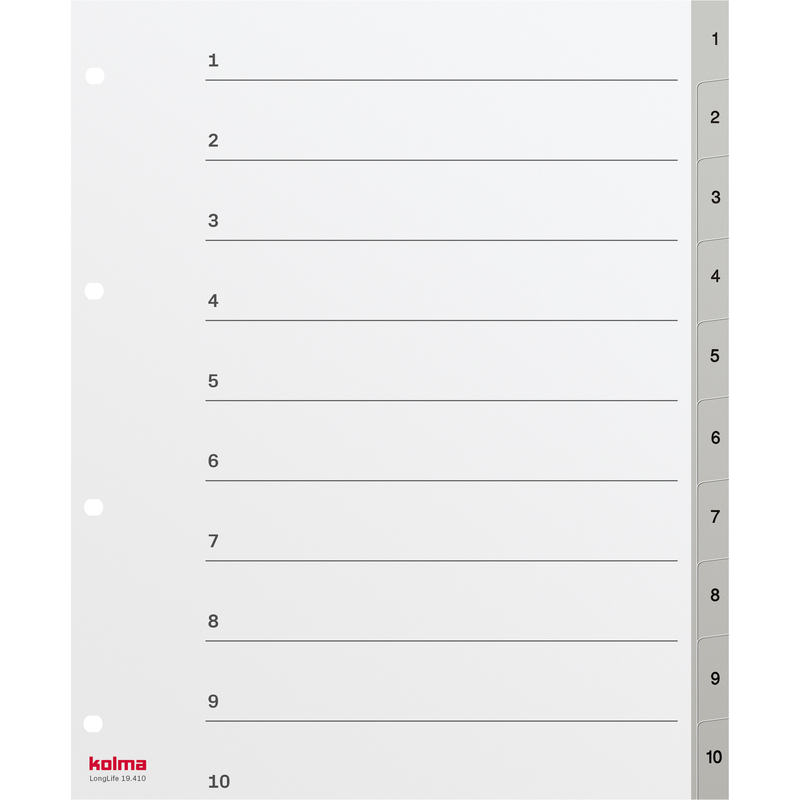 Kolma Register LongLife XL, A4+, 1-10