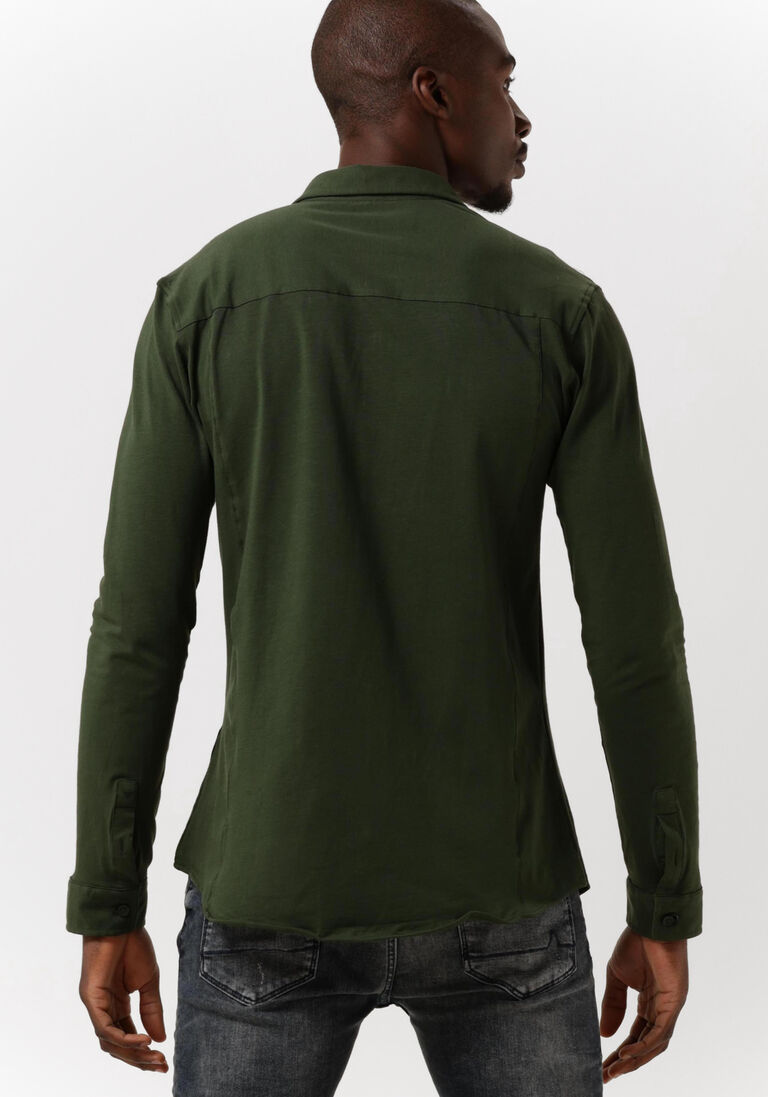 PUREWHITE donkergroene purewhite casual overhemd essential shirt jersey ls