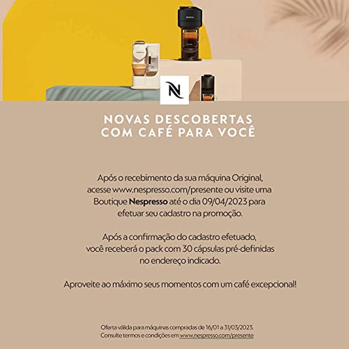 Nespresso Inissia Cafeteira 220V, m&aacute;quina de caf&eacute; Espresso em casa, c&aacute;psula / c&aacute;psula el&eacute;trica autom&aacute;tica (creme)