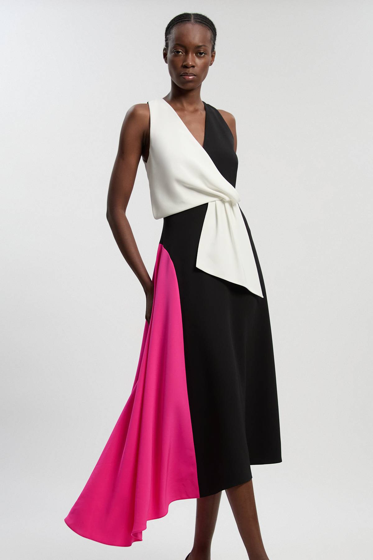KarenMillen Robe Midi Ajustée À Détail Color Block Pour Petite Taille