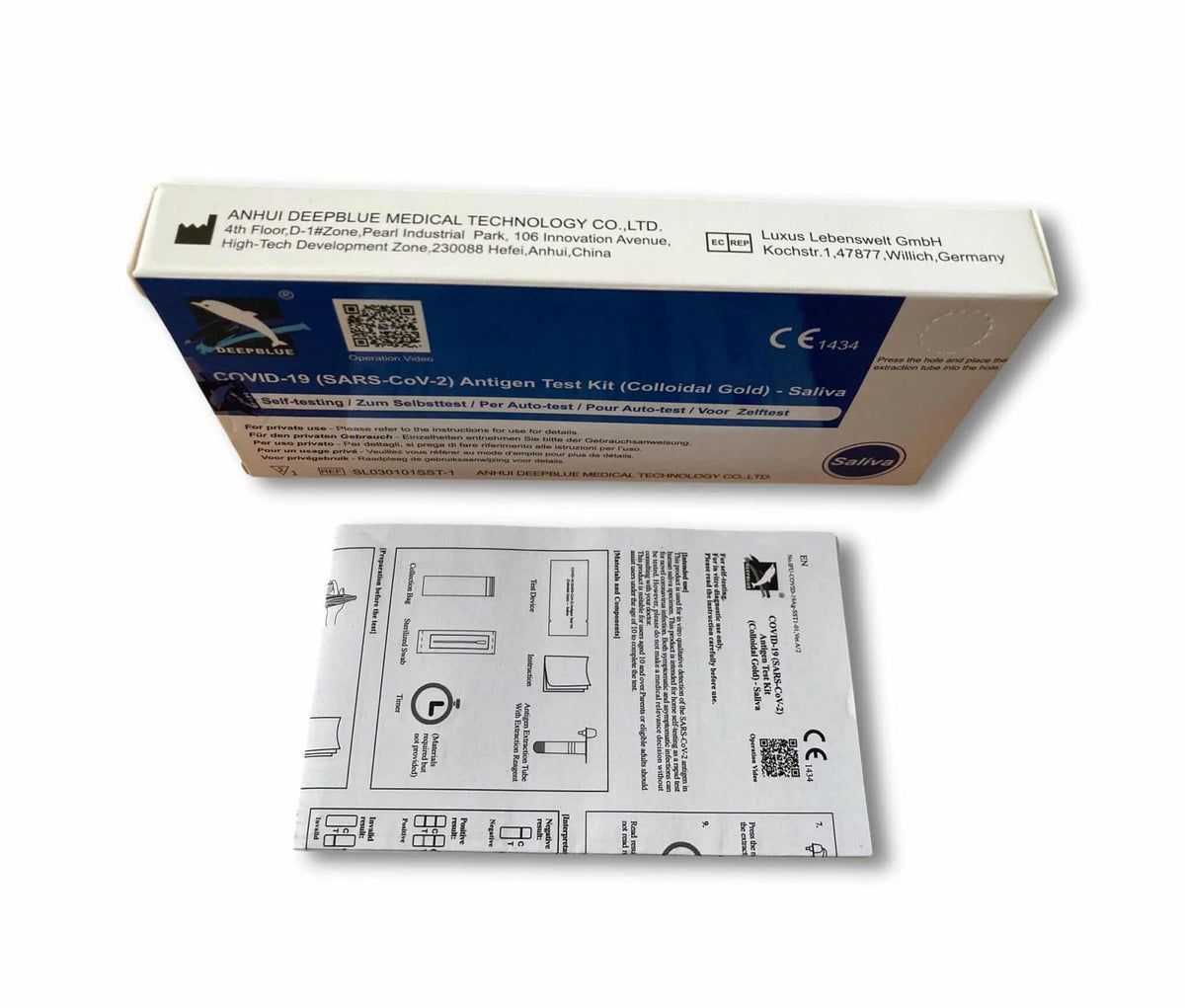 Deepblue Covid-19 Antigen Test Kit (Colloidal Gold) – Selbsttest (Lolli) + Gratis Nanovio FFP2