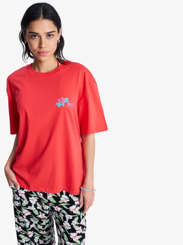 Hangloose Poster T-Shirt à manches courtes Rouge Femme