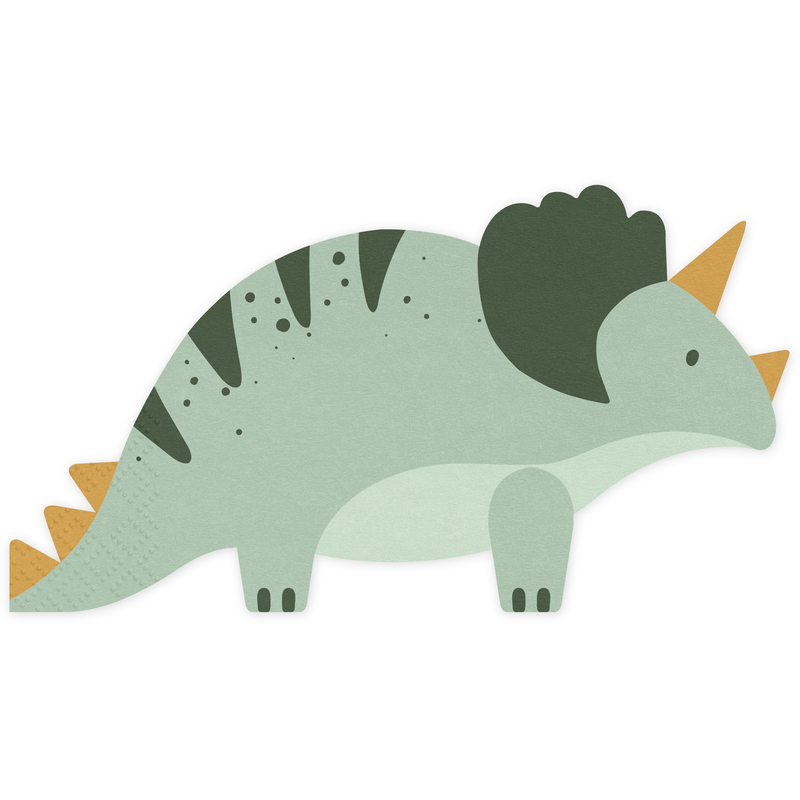 Partydeco Servietten Triceratops, 36 x 20 cm, 1/4-Falz, 12 Stück