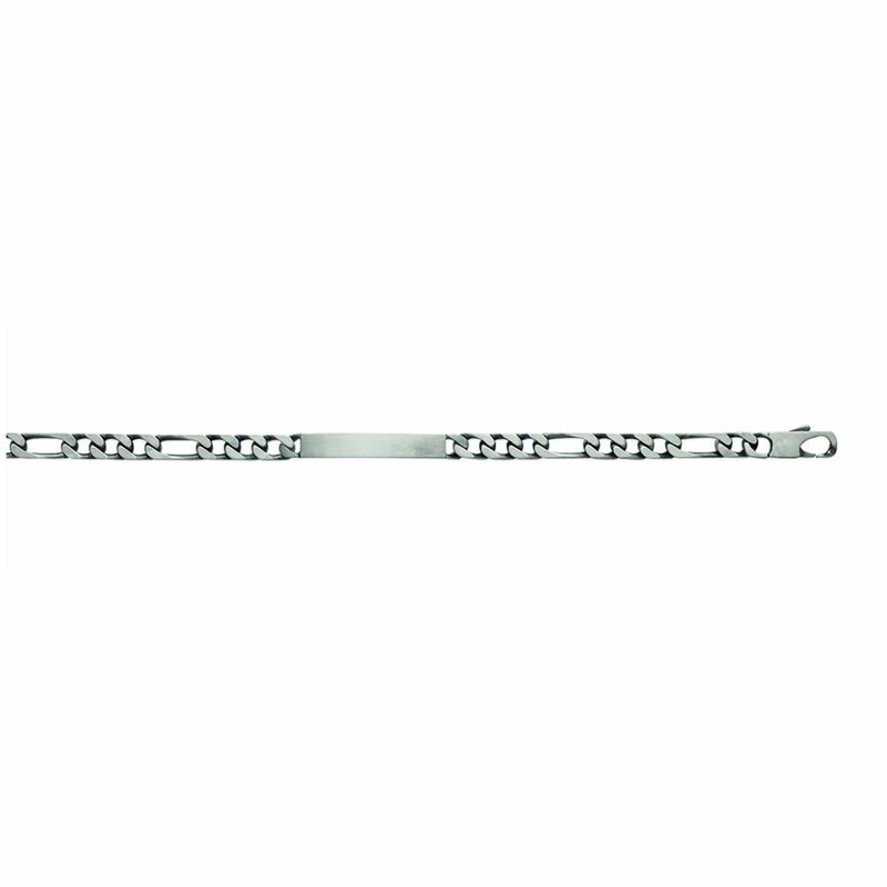 Gourmette Homme - Argent 925 - Cheval alternée 1+3 - Largeur : 6 mm - Longueur : 20 cm