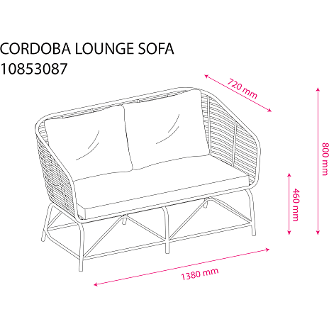 Cordoba loungesæt med hynder - natur