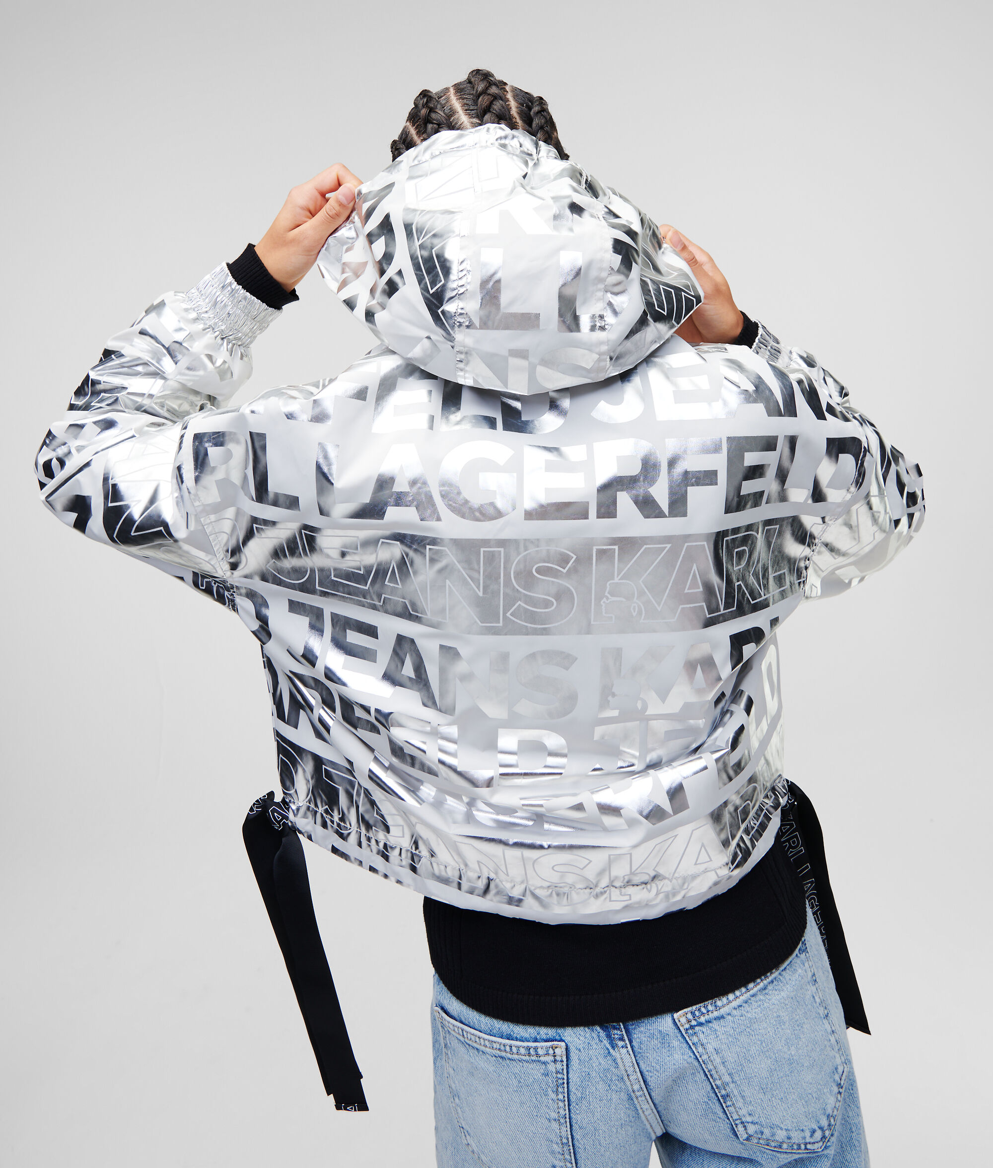 VESTE À CAPUCHE CROPPED AVEC LOGO KLJ
