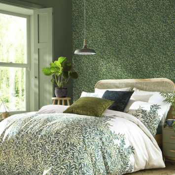 Vliesbehang William Morris at Home Willow Diepgroen (dessin 124247)