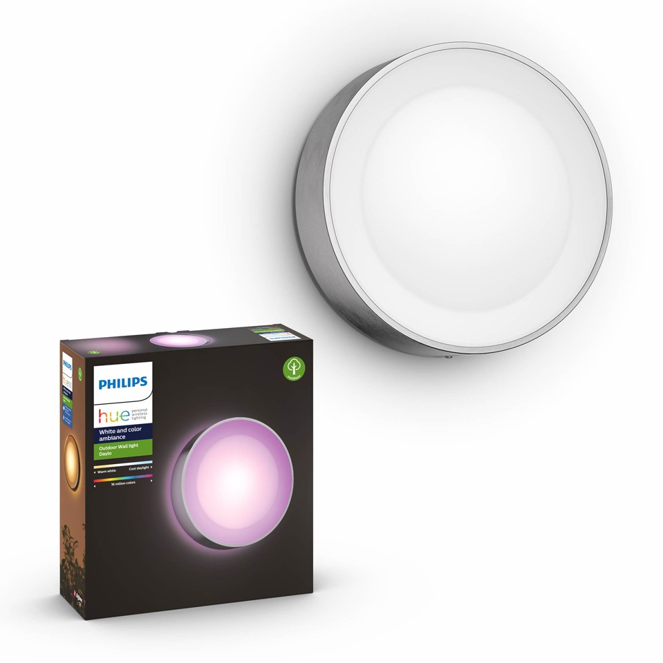 Philips Hue - Daylo Wall Light Hue Outdoor - Inox - White & Color Ambiance