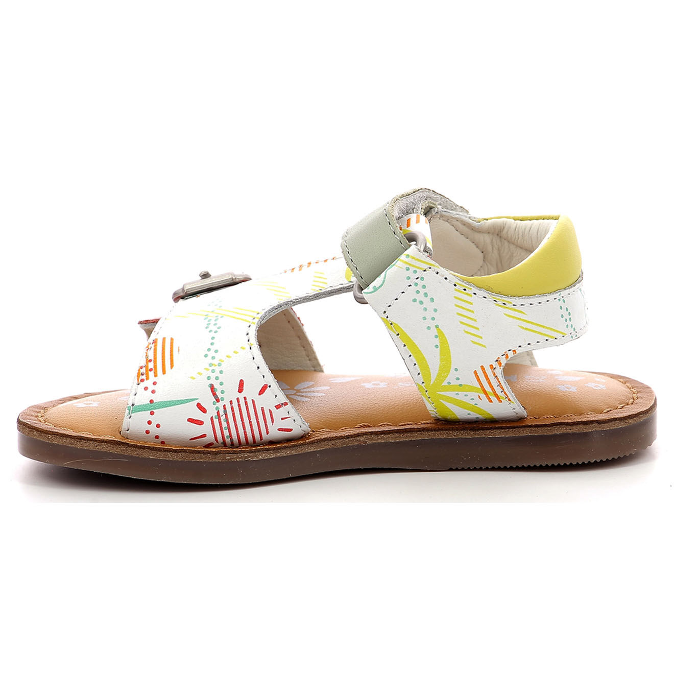 Kickers Sandales en Cuir Diazz blanc/sunshine