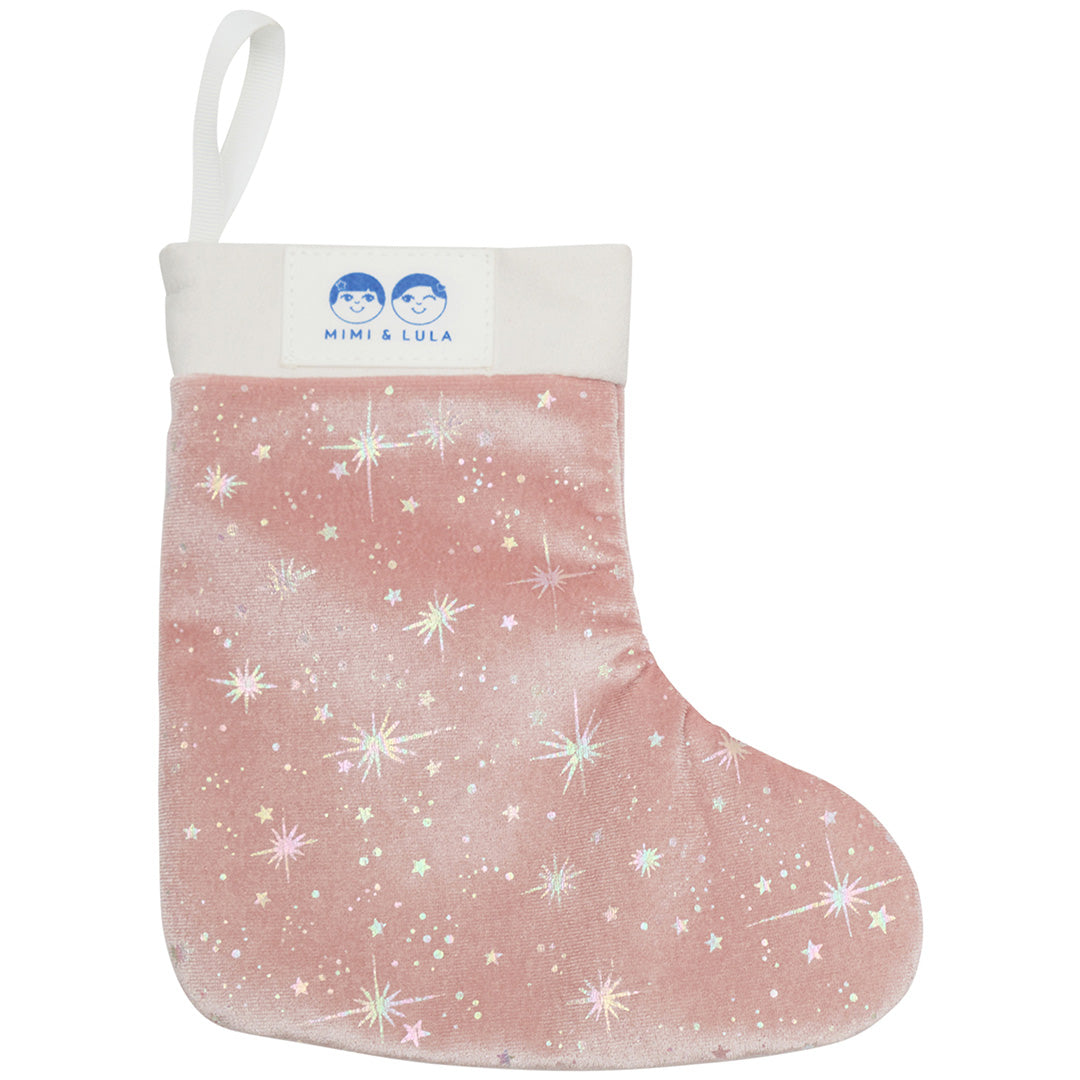 mimi & lula kerstsok met haaraccessoires - roze - 14st