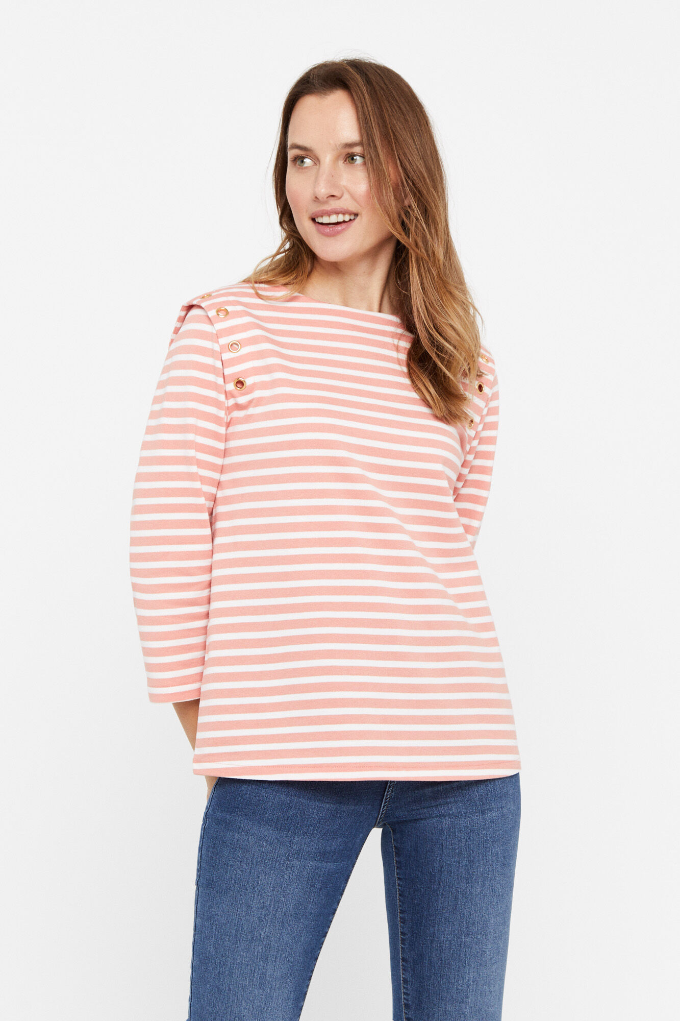 Blusa de moletom plissada leve - Coral