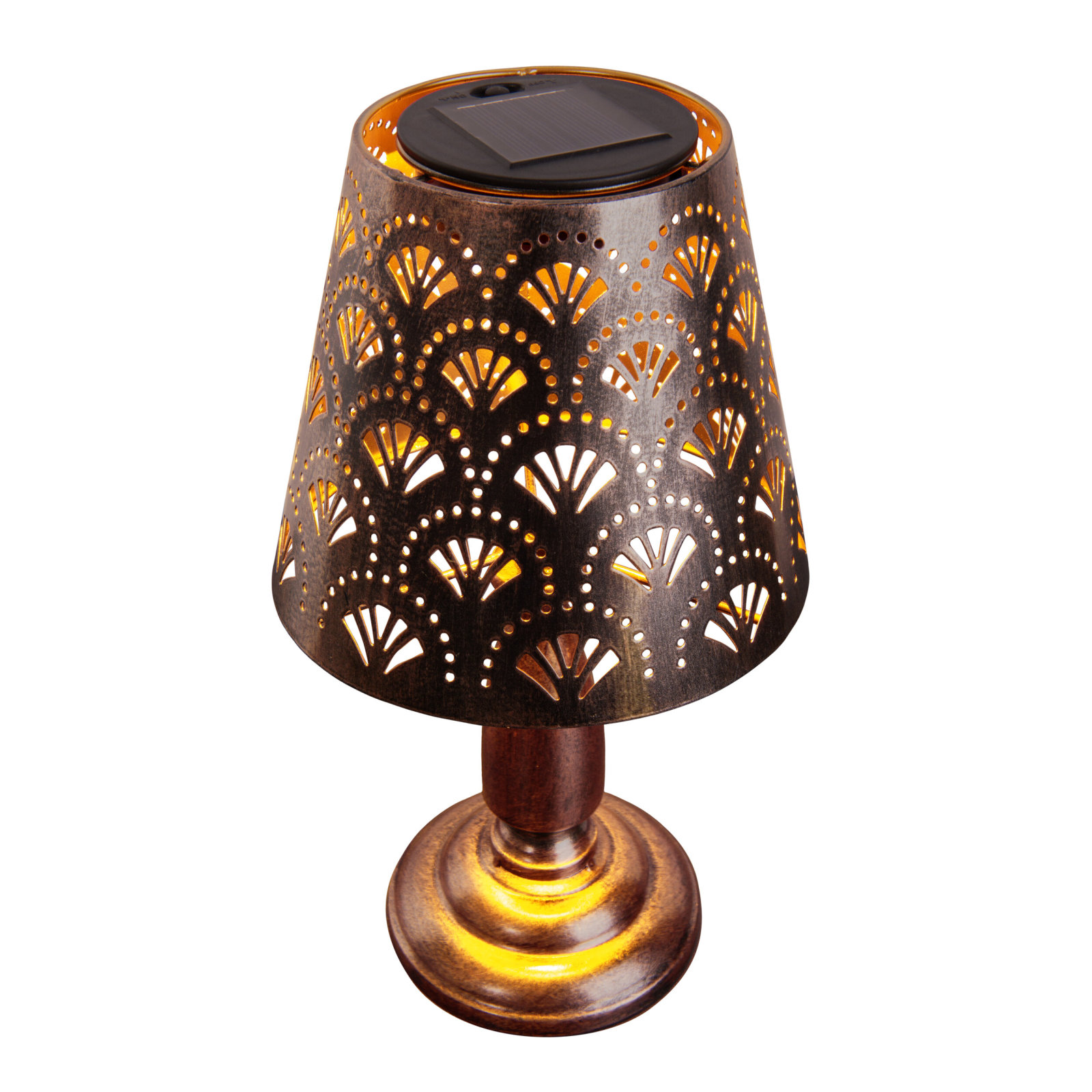 LED-Solartischleuchte ELSA - altmessing - 30,8 cm hoch