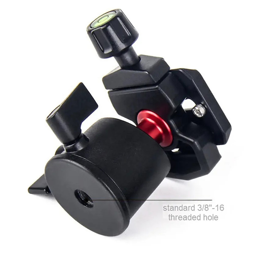GoPro 360° Grad Schwenkbar Stativ Kugelgelenk Adapter Halterung mit integrierter Wasserwaage - Schwarz