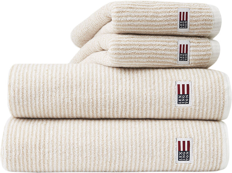 Lexington Original Towel White/Tan Striped White/tan