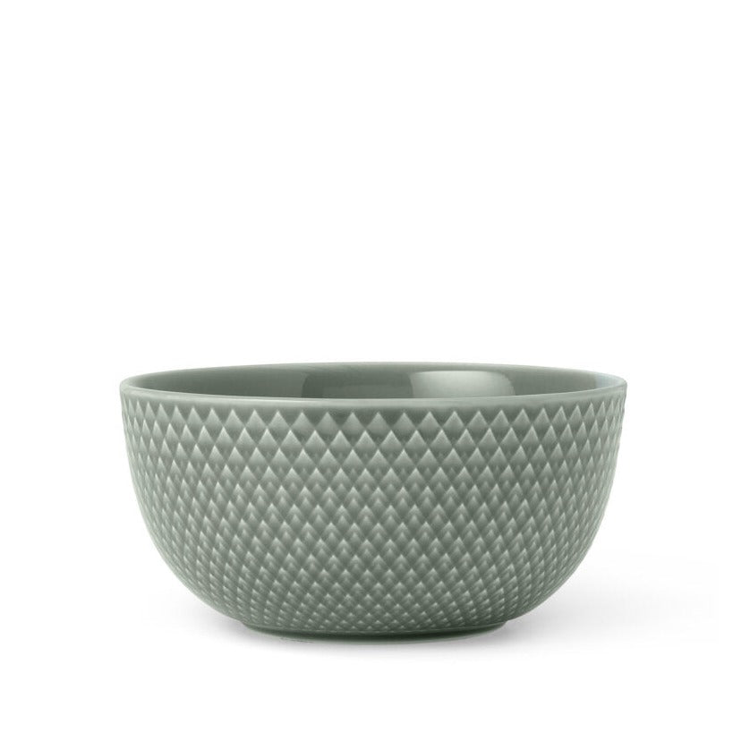 Lyngby Porcelæn  Rhombe Earth Skål, moss - Ø13 cm.