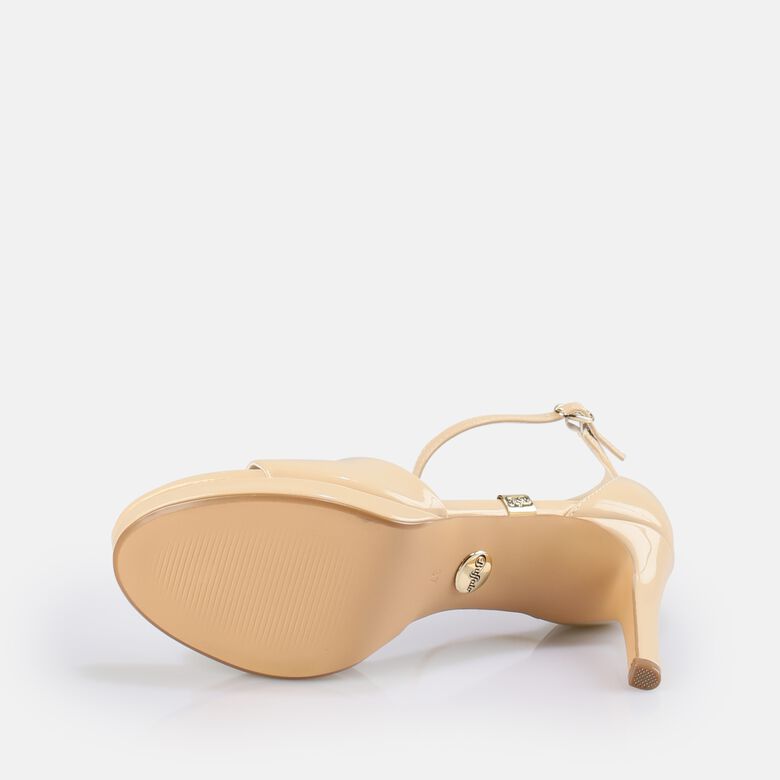 Ronja Sandales à talon vegan, beige