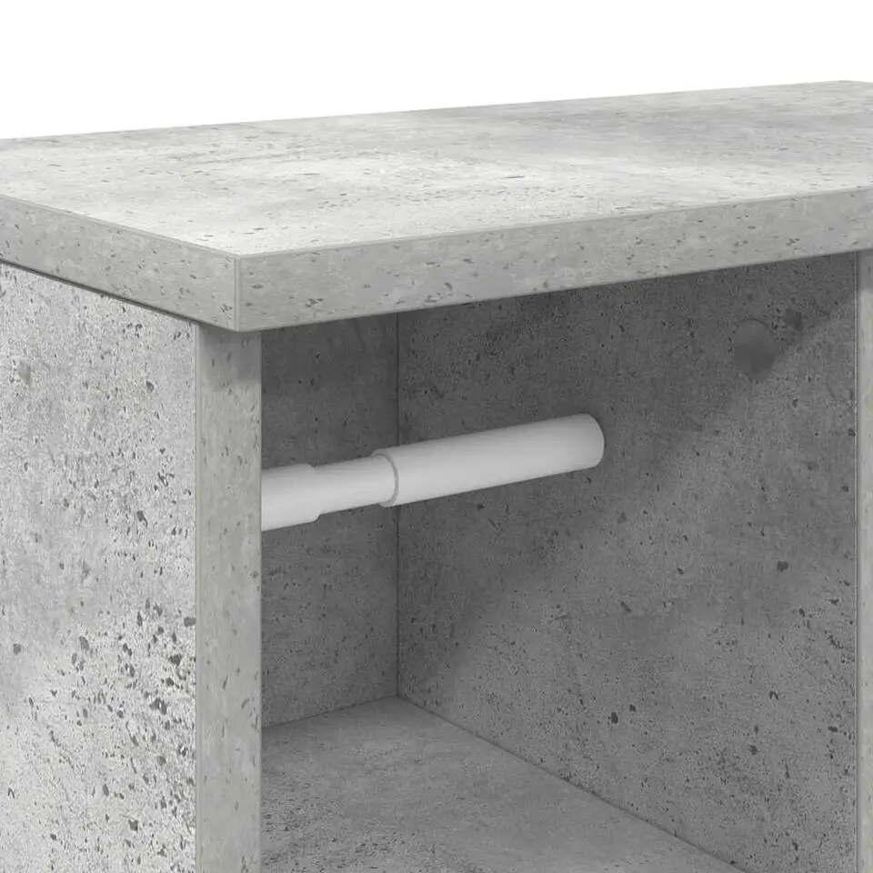 vidaXL - Kolomkast met rolhouder - Betongrijs - Bewerkt hout - 39x22x90 cm