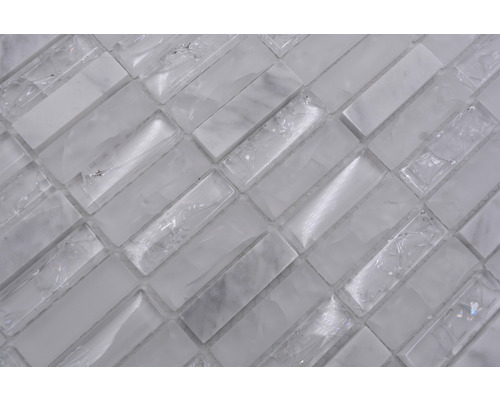 Glasmozaïek met natuursteen XIC S1211 wit 32,2x31 cm