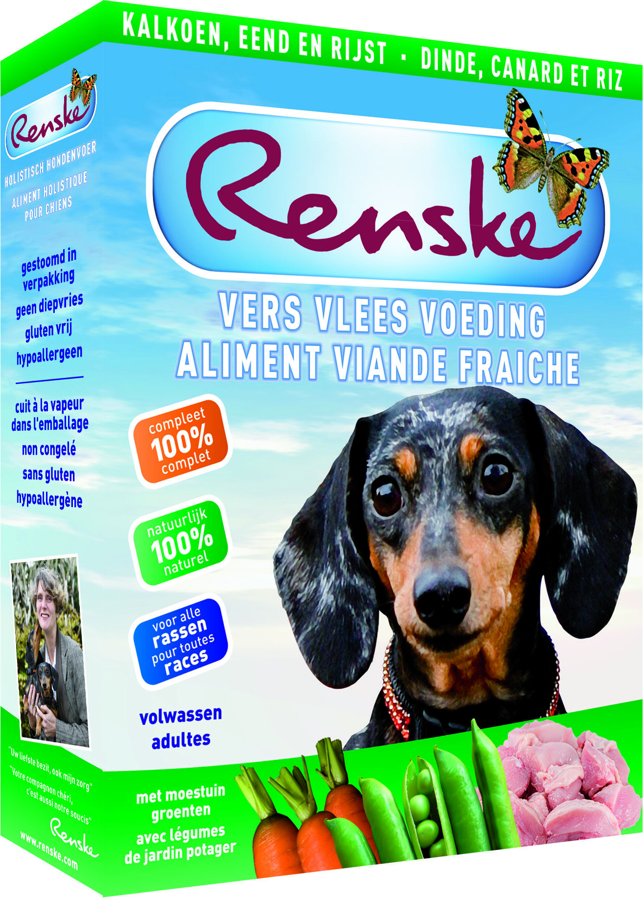 Renske Vers Vlees Voeding - Hondenvoer - 395 Gram - eend, kalkoen