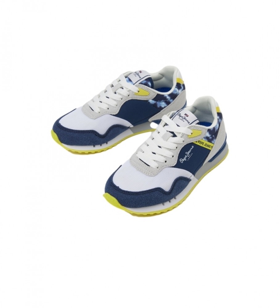Tênis básico Pepe Jeans London Brighton azul marinho e branco