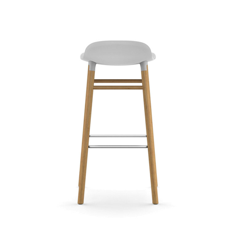 Normann Copenhagen Form Barstool barkruk 75cm met eiken onderstel grijs