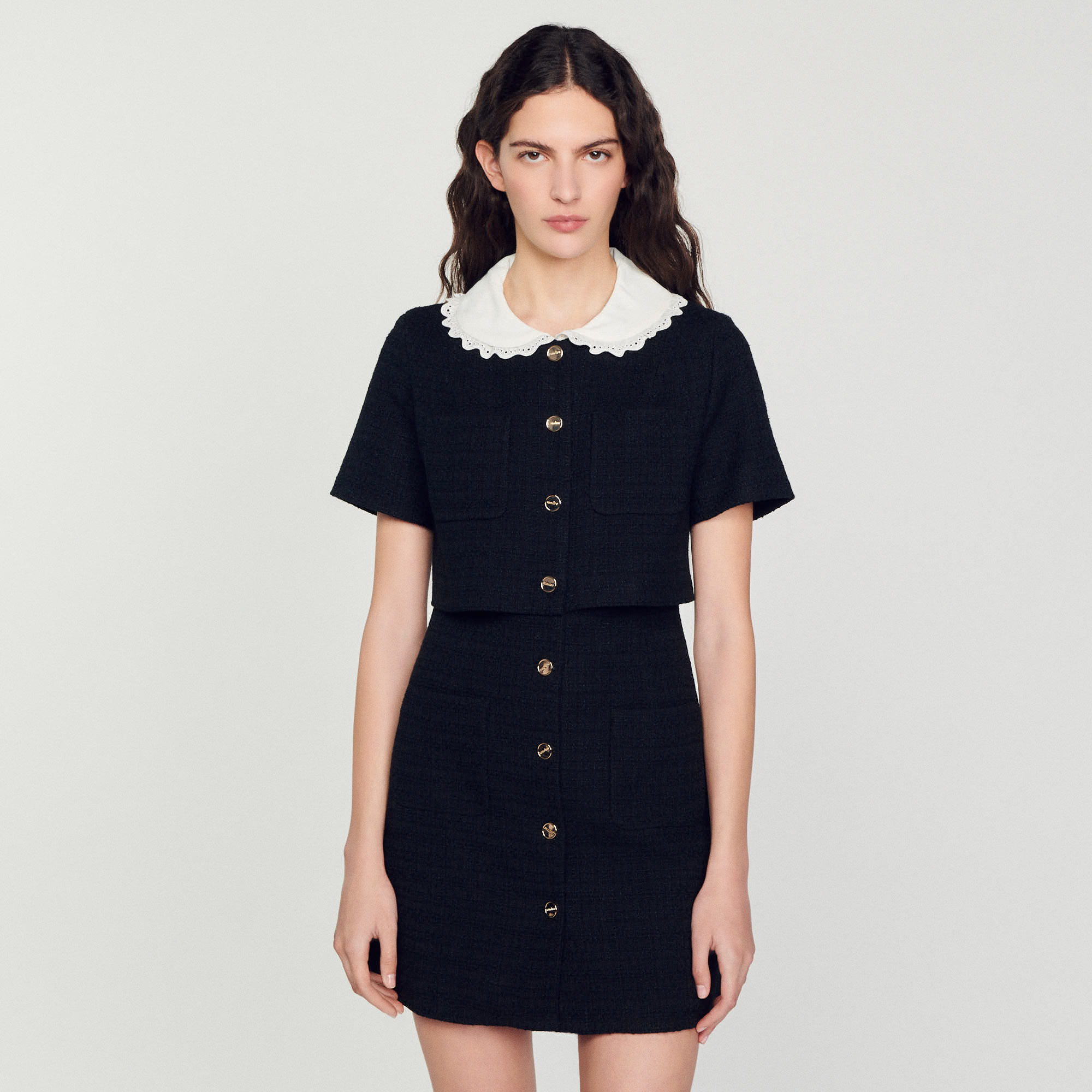 Robe courte en tweed