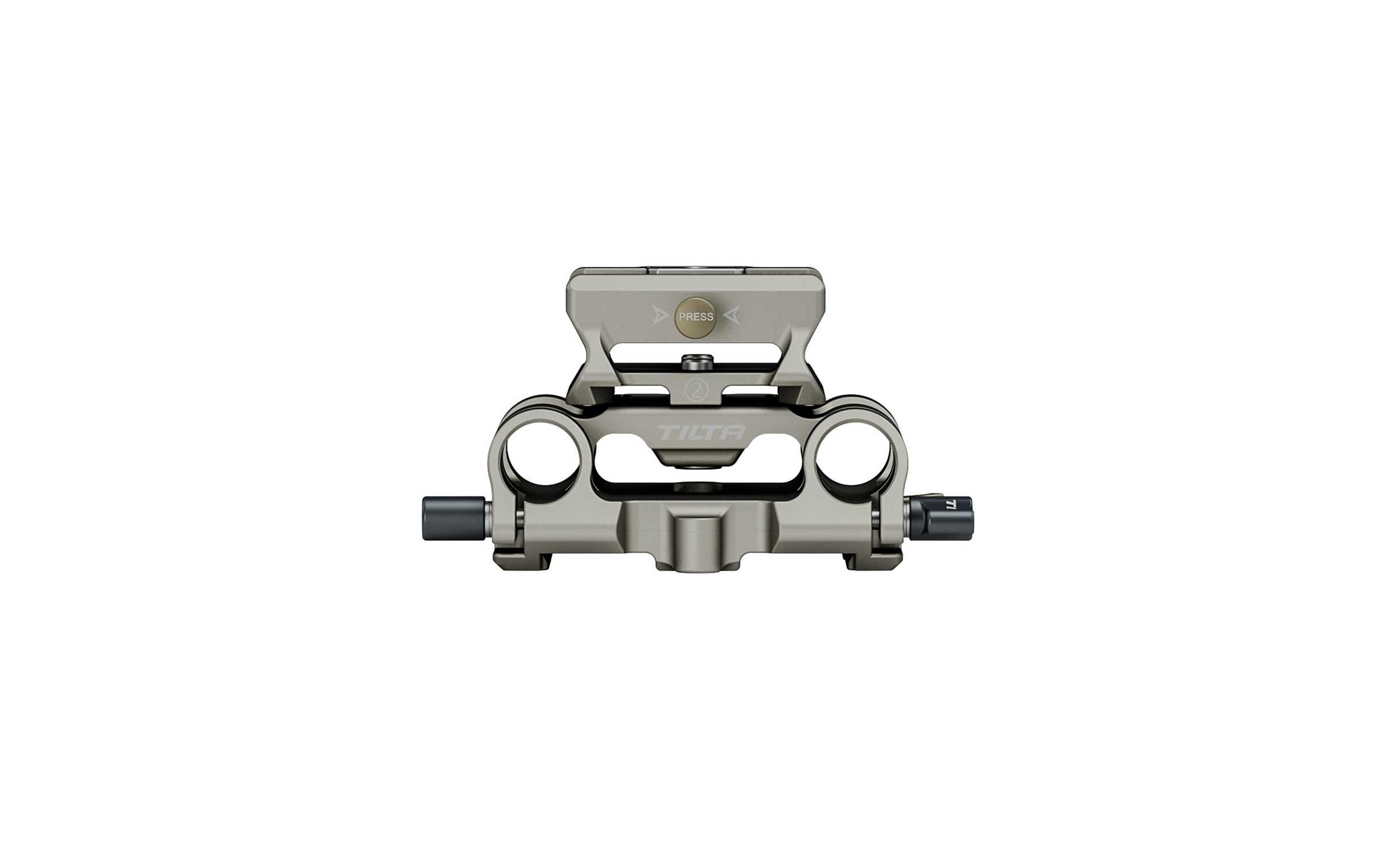 Modulare 15 mm LWS-Grundplatte Typ II - Titanium Gray<br>Ermöglicht die Montage verschiedener Zubehörteile auf Stabbasis, wie z. B. Follow-Focus-Motoren oder Matte-Boxen