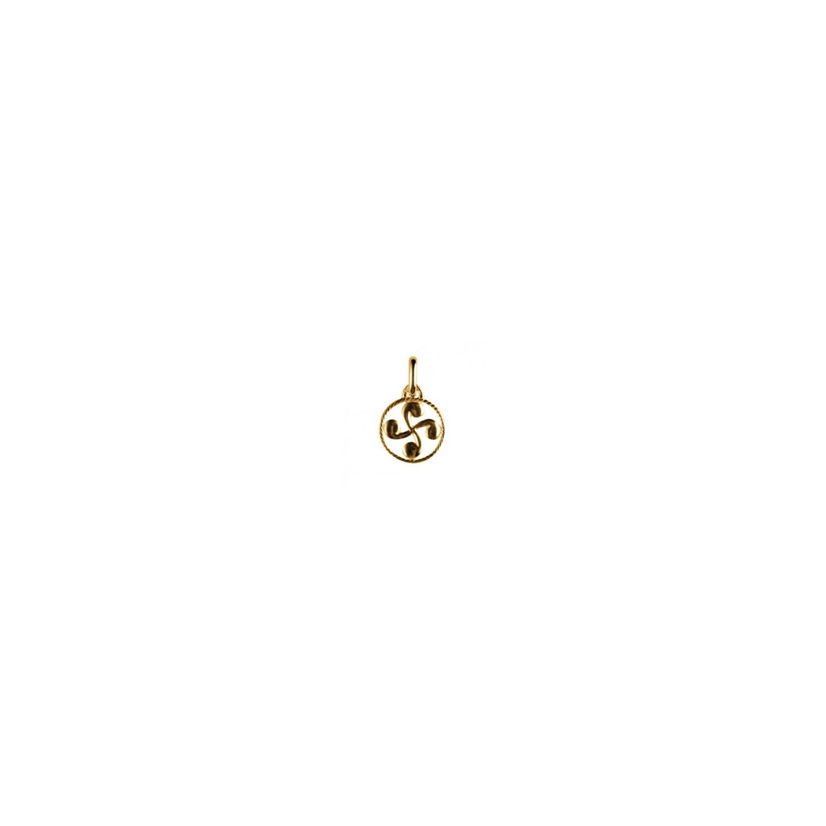 Pendentif croix basque cordon or jaune 18 carats