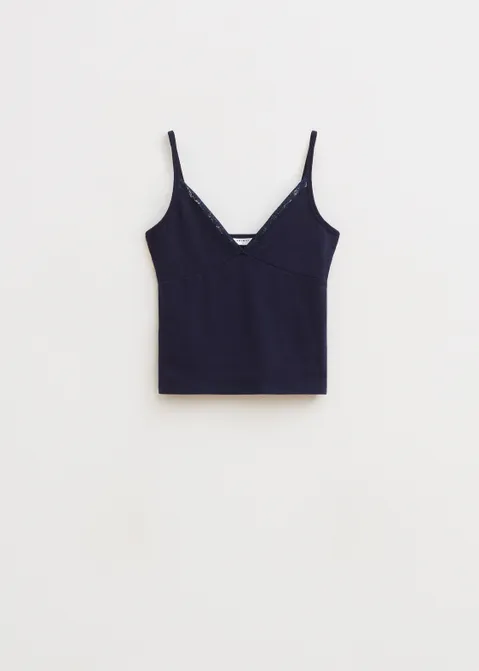 Singlet met v-hals blauw (BLW.D)