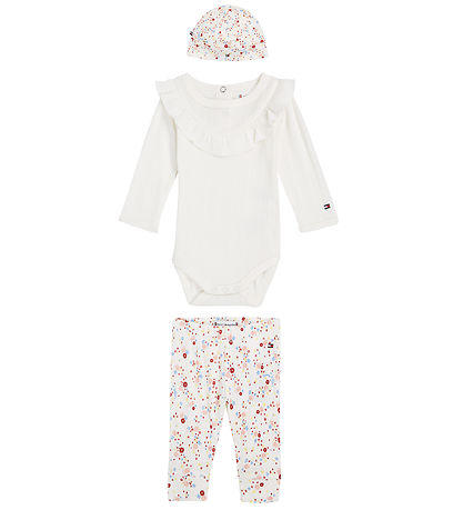 Tommy Hilfiger Gave?ske - Body l/æ/Bukser/Hue - White Flower